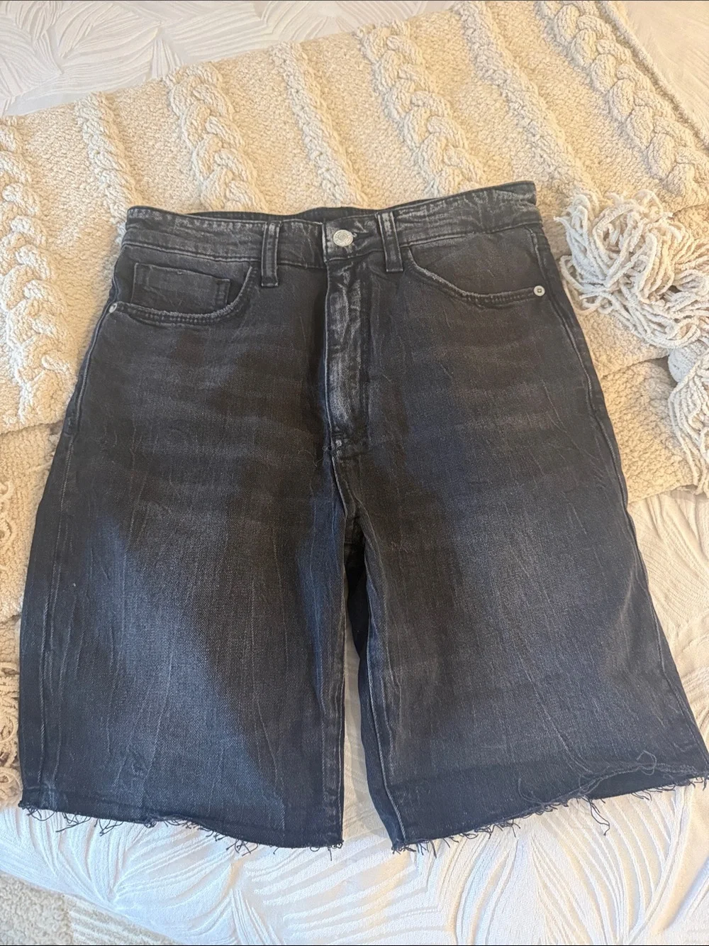 Anthropologie Black Denim Cutoff Shorts - Picture 5 of 5